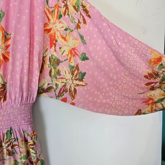 Free People x REVOLVE Paradise Jumpsuit Sugar Magnolia Combo Pink Floral L NEW - Picture 11 of 15